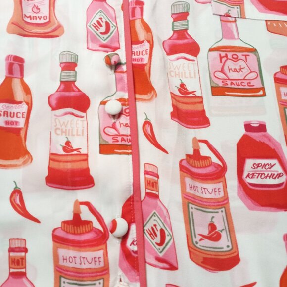 Room Service Hot Sauce Matching Set Satin Pajamas - Picture 5 of 9